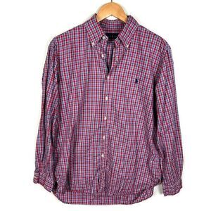 Polo Ralph Lauren Button Down Shirt Collared Plaid Red Blue White Yellow Men’s L